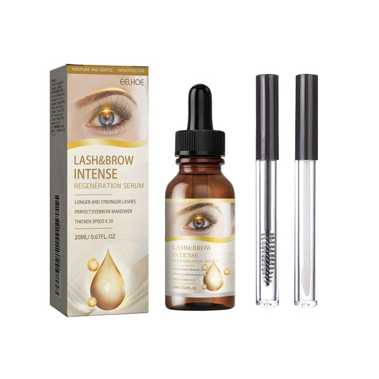 EELHOE Eyelash Growth Serum – Lengthening, Curling, Moisturizing Lash & Brow Enhancer (20ml + 2 Brushes)
