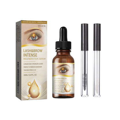 EELHOE Eyelash Growth Serum – Lengthening, Curling, Moisturizing Lash & Brow Enhancer (20ml + 2 Brushes)