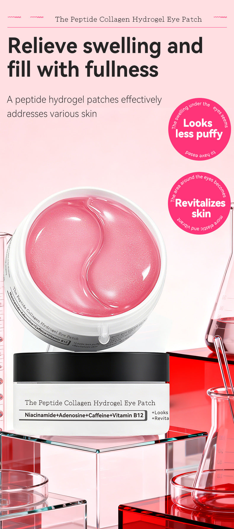 TikTok Viral Collagen Hydrogel Eye Patches (60 Pcs) – Depuffing, Hydrating & Brightening Eye Masks