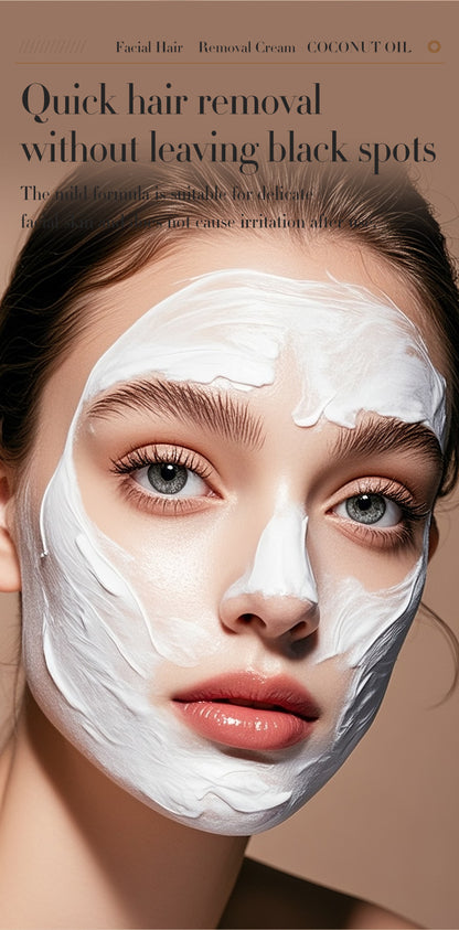 TikTok Hot Sell Coconut Oil Facial Hair Removal Cream – Gentle & Painless Smooth Skin
