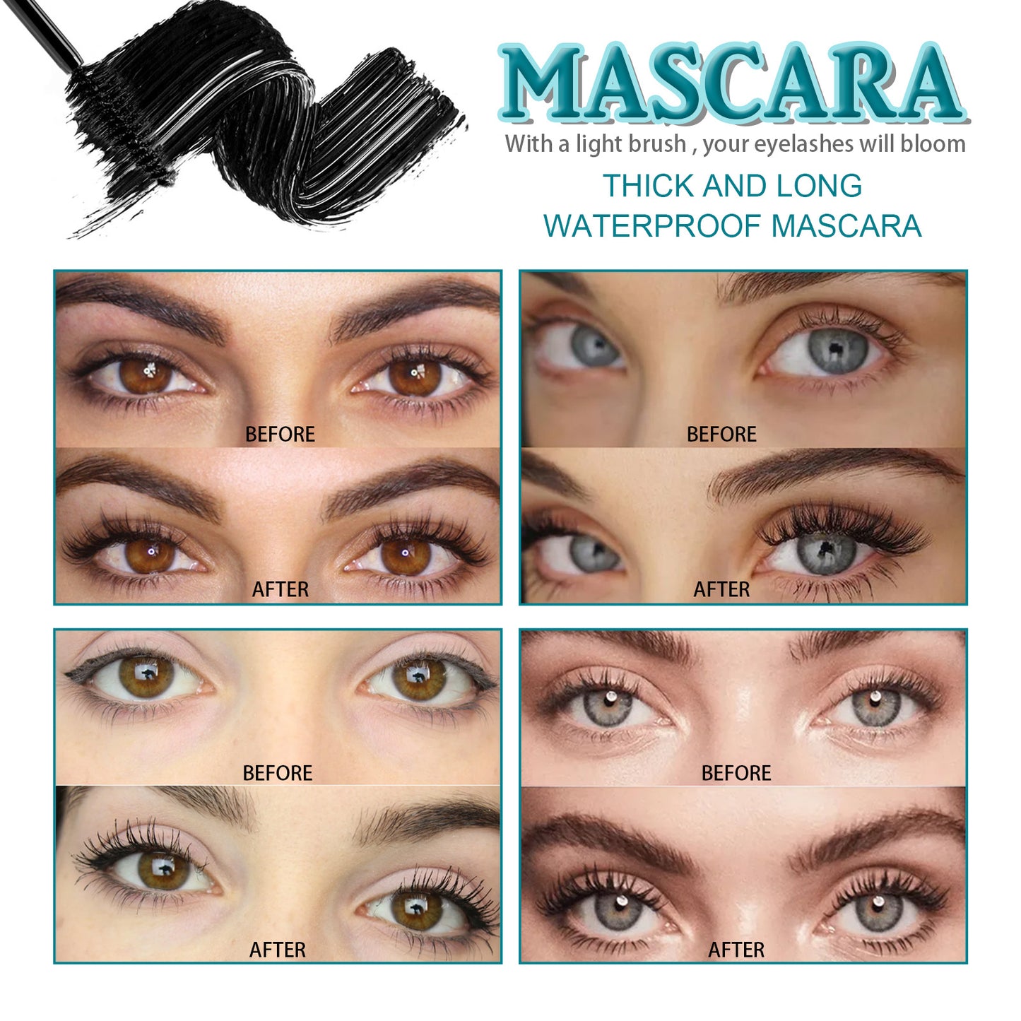 Jaysuing Lengthening & Volumizing Black Mascara – Long-Lasting, Smudge-Proof Curl & Definition