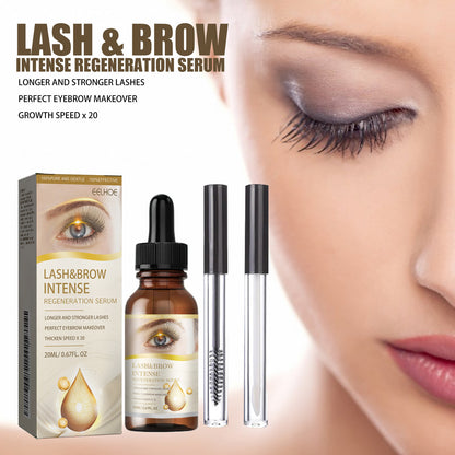 EELHOE Eyelash Growth Serum – Lengthening, Curling, Moisturizing Lash & Brow Enhancer (20ml + 2 Brushes)