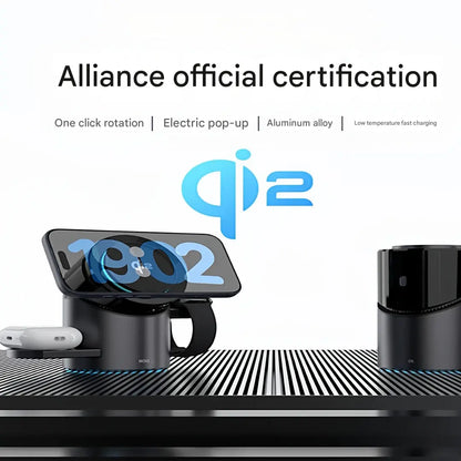 3-in-1 Magnetic Wireless Charger with Electric Pop-Up | Qi2 Certified