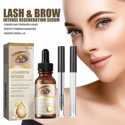 EELHOE Eyelash Growth Serum – Lengthening, Curling, Moisturizing Lash & Brow Enhancer (20ml + 2 Brushes)