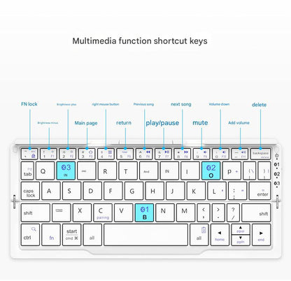 TikTok Hot Sale | BOW Foldable Bluetooth Keyboard – Portable Universal Keyboard for iPad, Android, Xiaomi & Smartphones