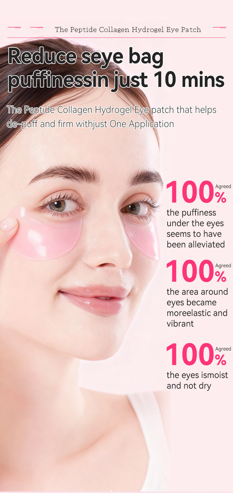 TikTok Viral Collagen Hydrogel Eye Patches (60 Pcs) – Depuffing, Hydrating & Brightening Eye Masks