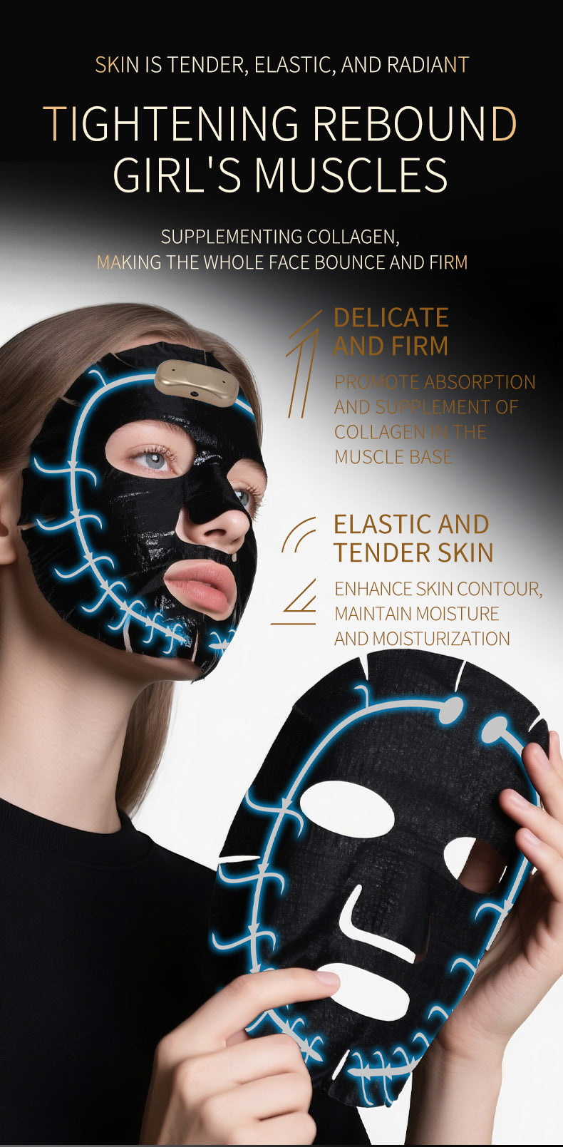 TikTok Hot Sell | AI Smart Microcurrent Collagen Face Mask – Deep Hydration, Firming & Anti-Wrinkle Skin Care