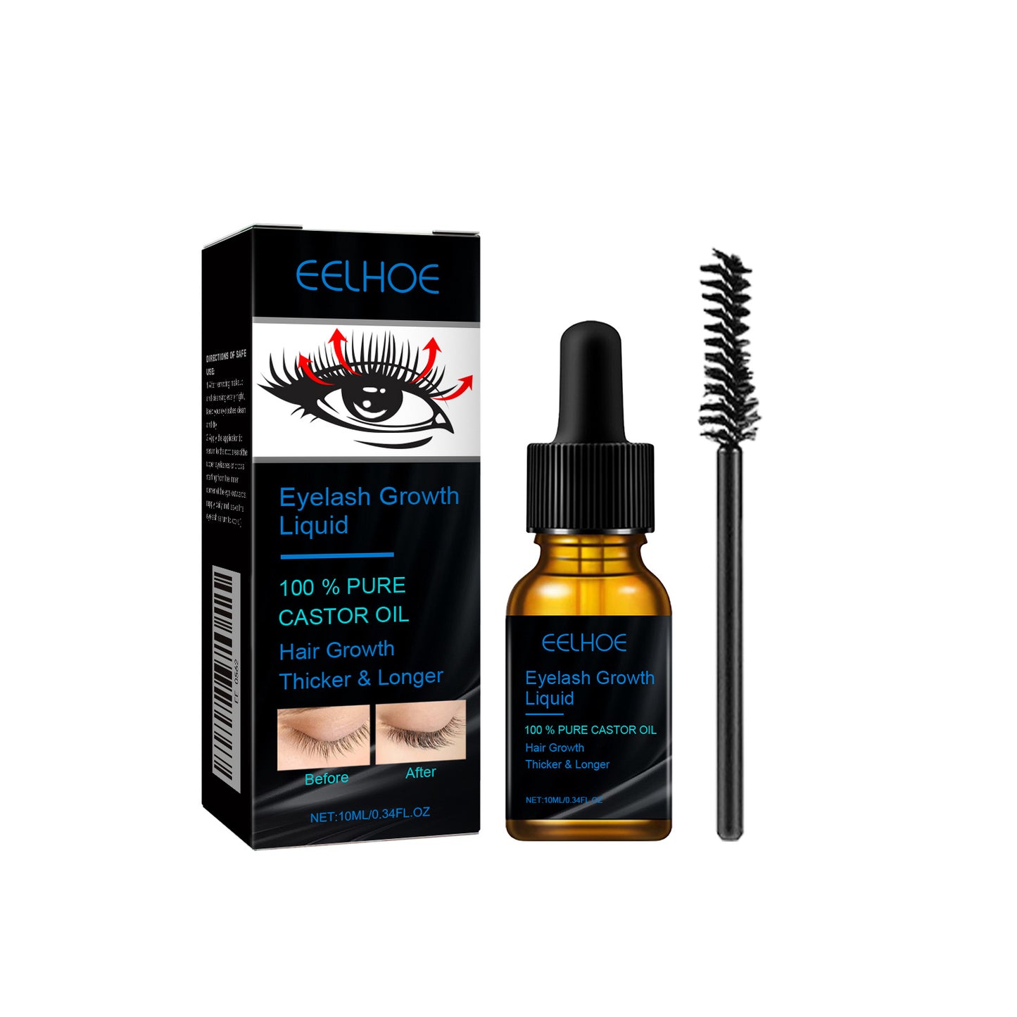 EELHOE Castor Oil Eyelash Serum – Curling, Moisturizing, and Natural Lash Care (10ml)