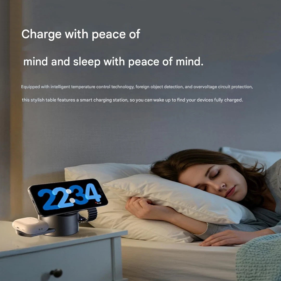 3-in-1 Magnetic Wireless Charger with Electric Pop-Up | Qi2 Certified