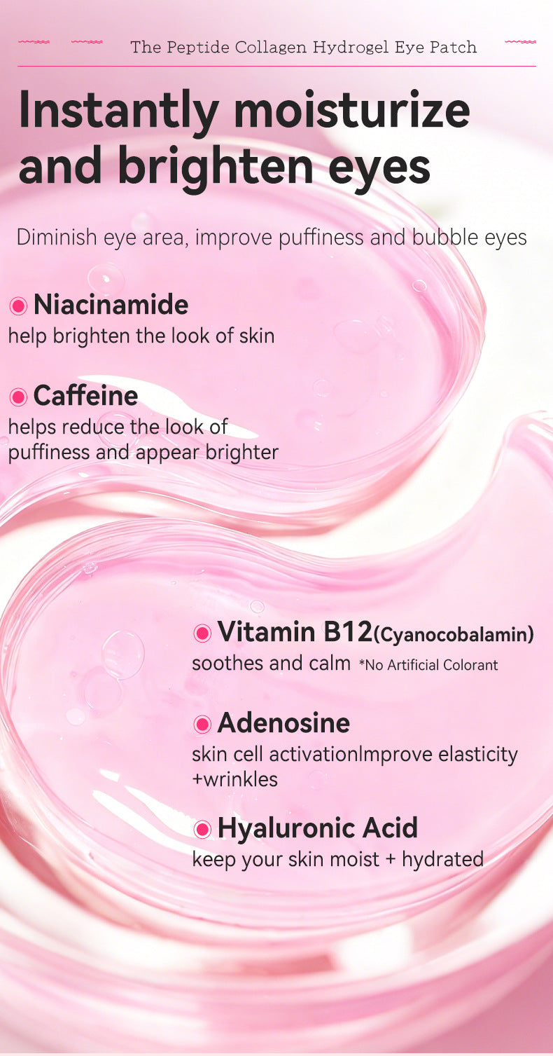 TikTok Viral Collagen Hydrogel Eye Patches (60 Pcs) – Depuffing, Hydrating & Brightening Eye Masks