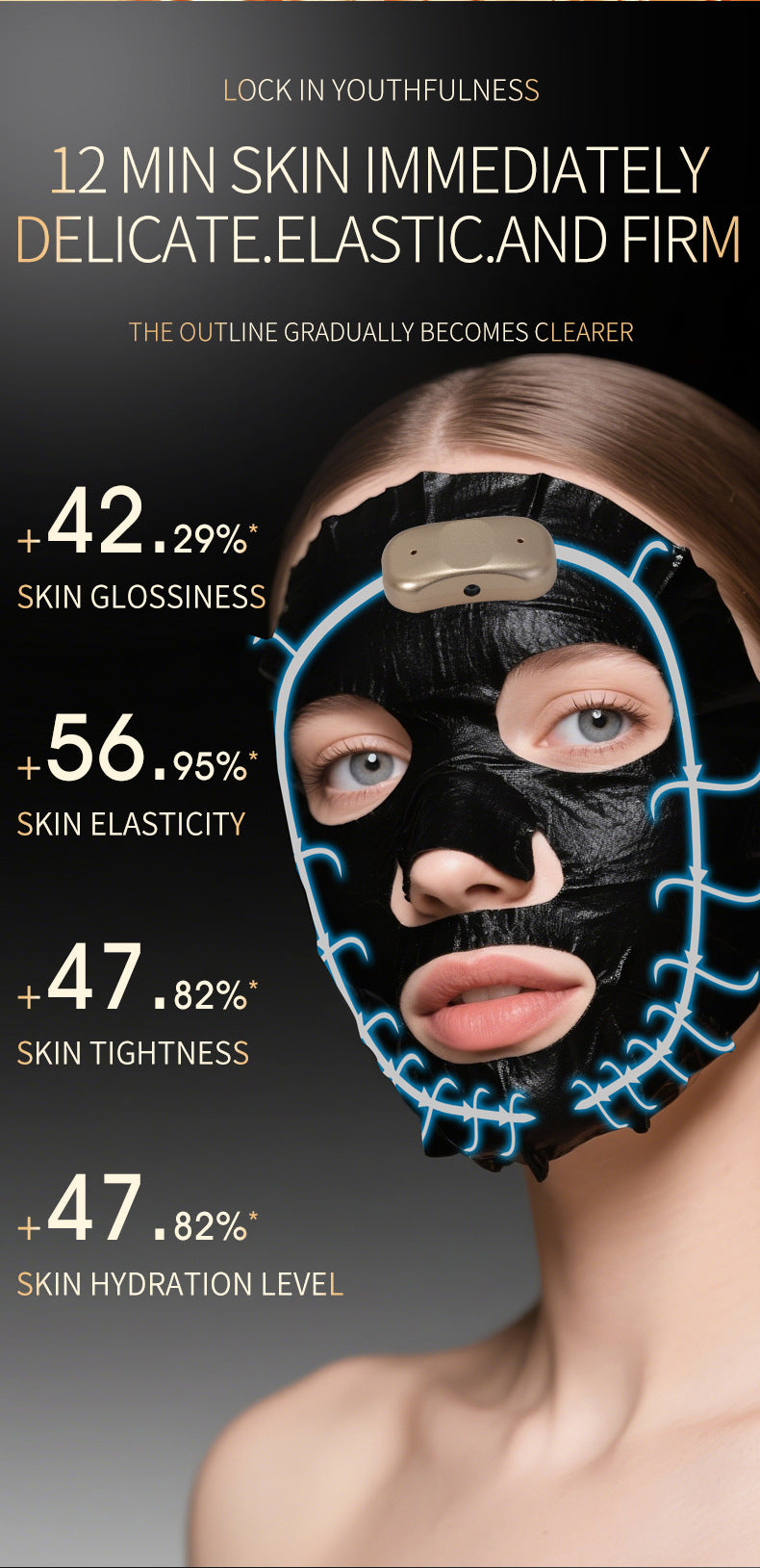 TikTok Hot Sell | AI Smart Microcurrent Collagen Face Mask – Deep Hydration, Firming & Anti-Wrinkle Skin Care