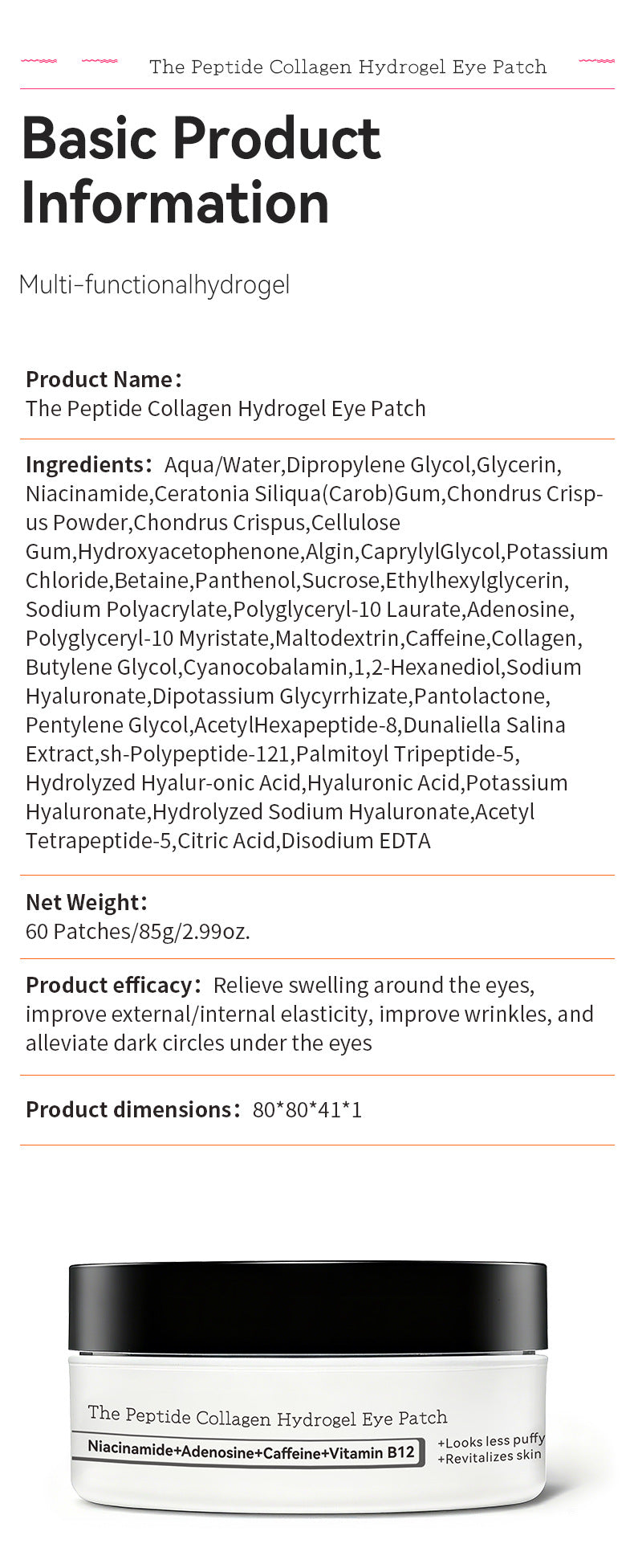 TikTok Viral Collagen Hydrogel Eye Patches (60 Pcs) – Depuffing, Hydrating & Brightening Eye Masks