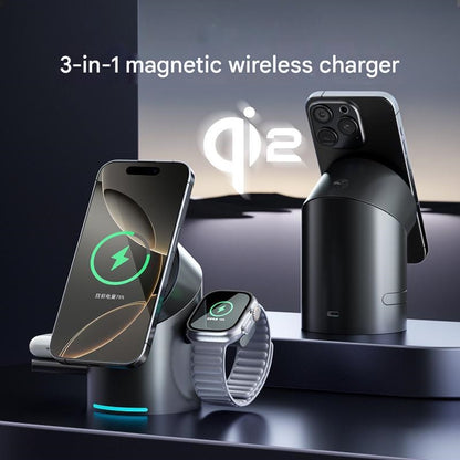 3-in-1 Magnetic Wireless Charger with Electric Pop-Up | Qi2 Certified