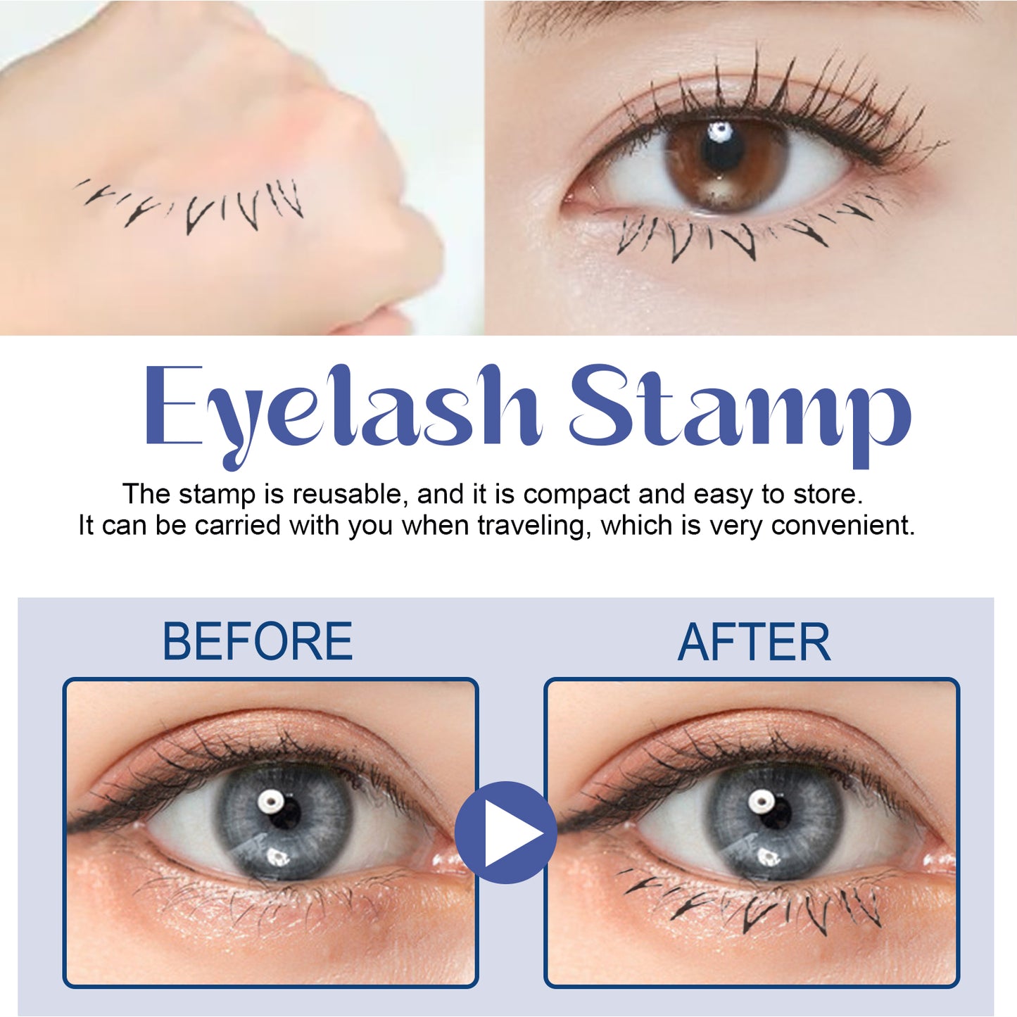 EELHOE DIY Eyelash Stamp – Silicone Lash Stamp Tool, Reusable, Waterproof & Smudge-Proof for Effortless Eye Makeup