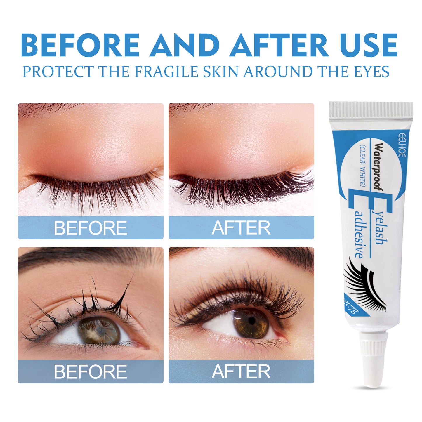 EELHOE Eyelash Glue – Gentle, Quick-Dry, Long-Lasting & Easy Removal Lash Adhesive