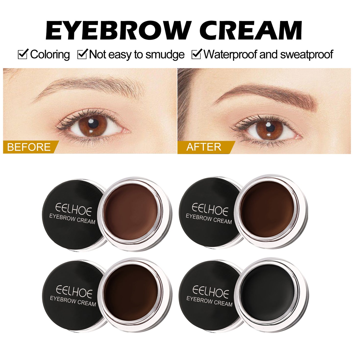 EELHOE Walnut Brown Brow Tint Gel – Waterproof, Smudge-Proof & Long-Lasting Natural Wild Brows