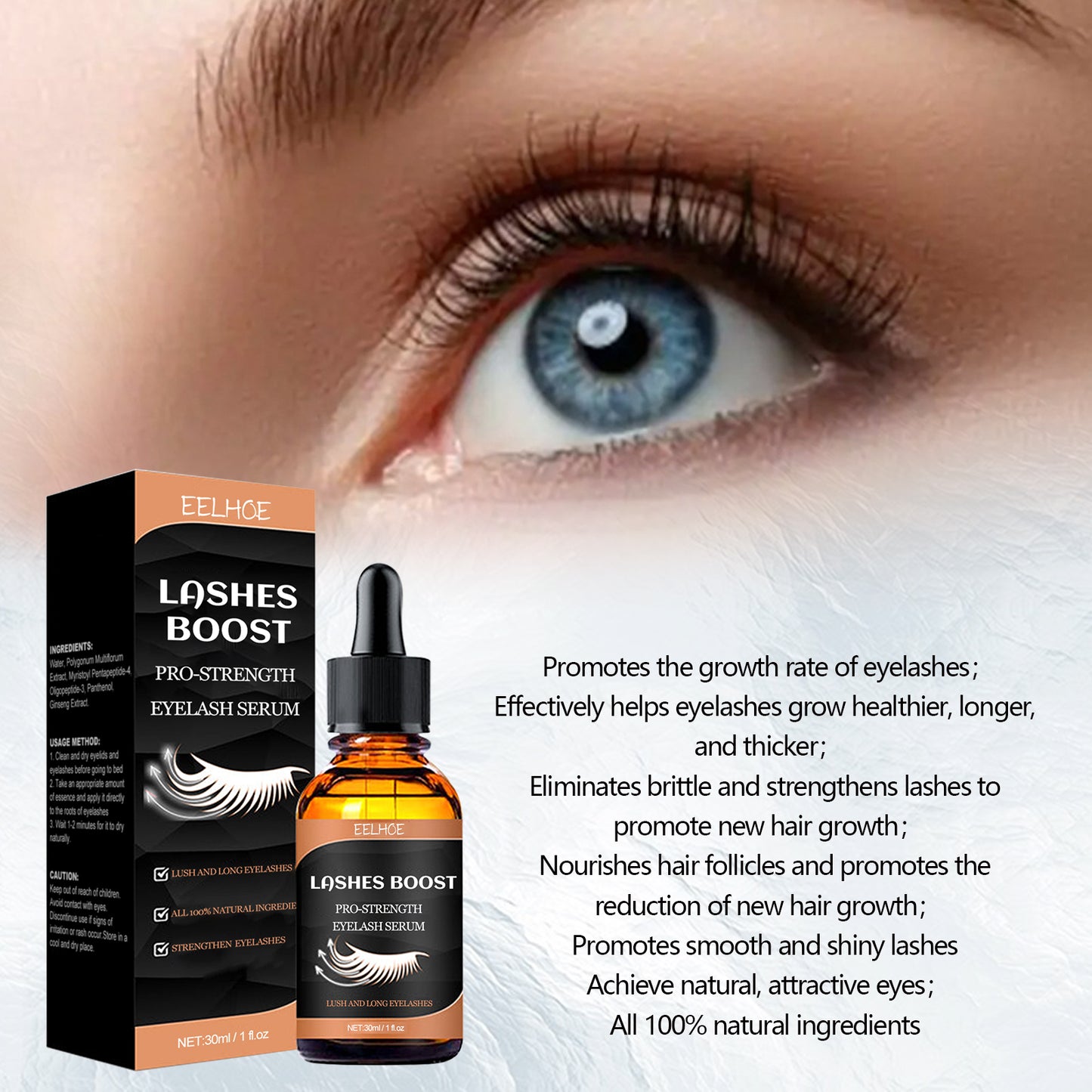 EELHOE Lash Growth Serum – Nourishing & Lengthening Mascara | Thicker, Darker, Fuller Lashes