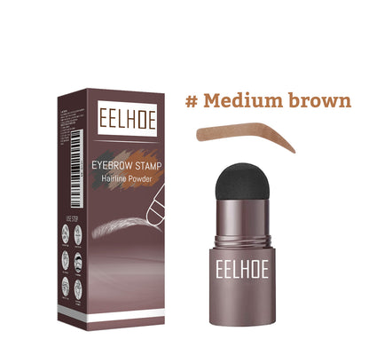 EELHOE Lazy Brow Stamp Kit (Black Box) | Waterproof Brow Powder & Hairline Filler