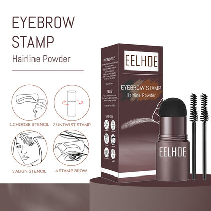 EELHOE Lazy Brow Stamp Kit (Black Box) | Waterproof Brow Powder & Hairline Filler